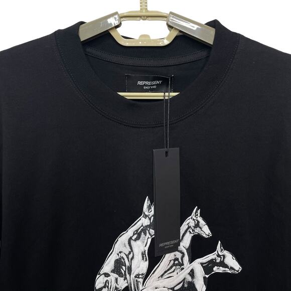 NWT Represent England Bullterrier T-Shirt Jet Black Designer Mens Size Large - Picture 7 of 16